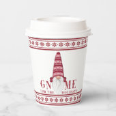 Rood en wit noords | Gnoom voor de Feestdagen Papieren Bekers (Achterkant)