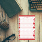 Rood en wit noords rendierafdrukken op maat post-it® notes