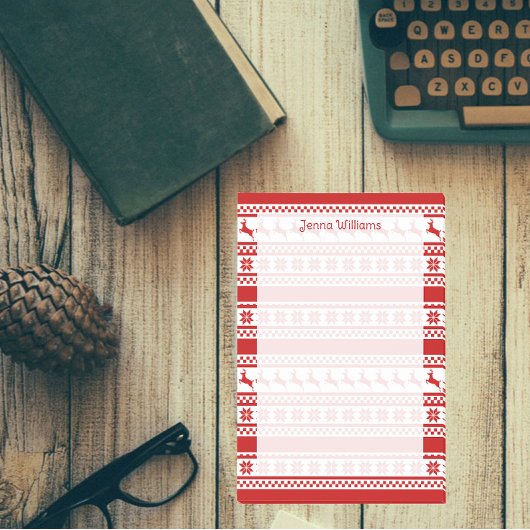 Rood en wit noords rendierafdrukken op maat post-it® notes