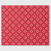 Rood en wit noords Snowflake Patroon | Vakantie Cadeaupapier (Vlak)