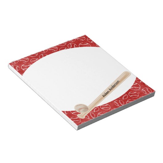 Rood en wit Notitieblok voor afdruk (Schuin)