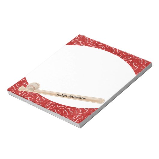 Rood en wit Notitieblok voor afdruk (Linkerzijde)