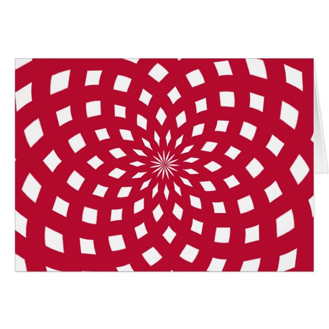 Rood en wit ontworpen Kaart (Voorkant Horizontaal)