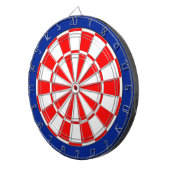 Rood en wit op blauw dartbord (Voorkant Rechts)