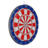 Rood en wit op blauw dartbord (Voorkant Links)