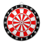 Rood en wit op zwarte-kleerkaart dartbord (Voorkant)