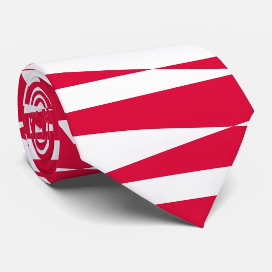 Rood en Wit Optische Illusie Stropdas – Modern (Opgerold)