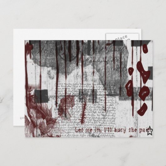 Rood en wit over Gothic Briefkaart (Voorkant / Achterkant)