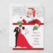 rood en wit paar Kerstmis Save The Date (Voorkant)