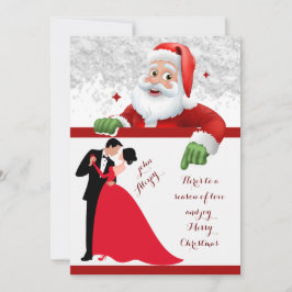 rood en wit paar Kerstmis Save The Date