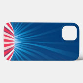 Rood en wit pad met Blue Rays Mobile Case-Mate iPhone Case (Achterkant (horizontaal))