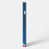Rood en wit pad met Blue Rays Mobile iPhone Hoesje (Linkerkant)