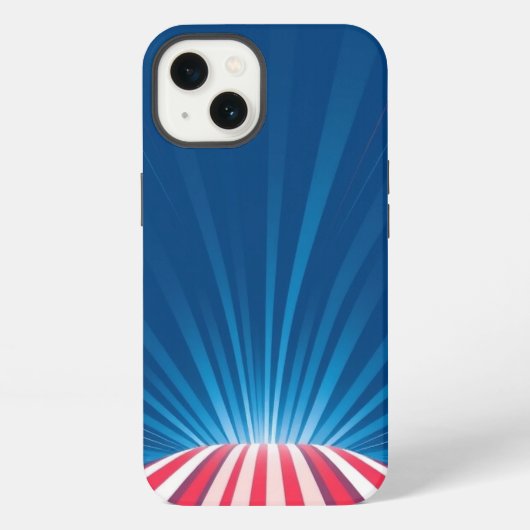 Rood en wit pad met Blue Rays Mobile iPhone Hoesje (Achterkant)