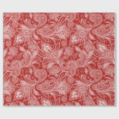 Rood en wit  Paisley Cadeaupapier (Vlak)
