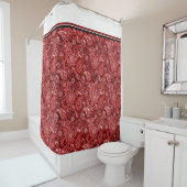 Rood en wit paisley douchegordijn (In situ)