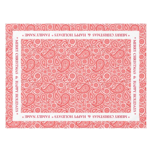 Rood en wit  paisleypatroon tafelkleed (Voorkant (Horizontaal))