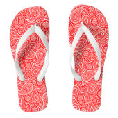 Rood en wit  paisleypatroon teenslippers (Voetbed)
