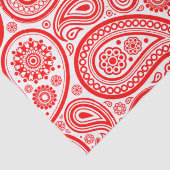 Rood en wit paisleypatroon tissuepapier (Detail)
