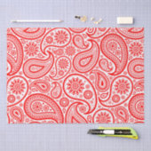 Rood en wit paisleypatroon tissuepapier (Craft)