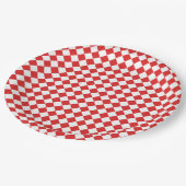 Rood en wit papieren bordje (Gekanteld)