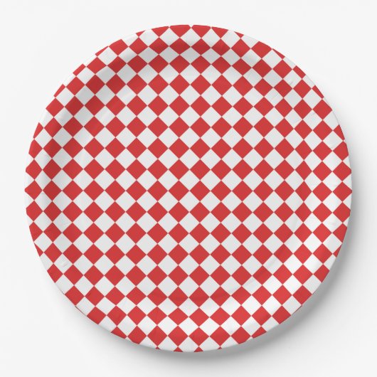 Rood en wit papieren bordje (Voorkant)