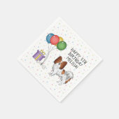 Rood en wit papillon Cute Dog - Birthday Servet (Hoek)