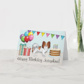 Rood en wit papillon Dog kleurrijke dag Kaart (Voorkant)