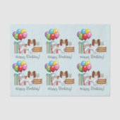 Rood en wit papillon Dog kleurrijke dag Tissuepapier (Voorkant)