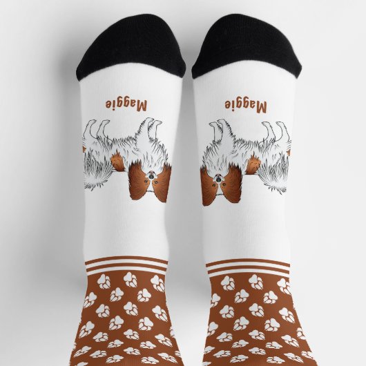 Rood en wit papillon met naam en poten sokken (Top)