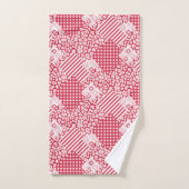 Rood en wit patchwork boerenstijl bad handdoek (Handdoek)