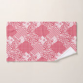 Rood en wit patchwork boerenstijl bad handdoek (Handdoek)