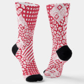 Rood en wit patchwork landelijk sokken (Gebogen)