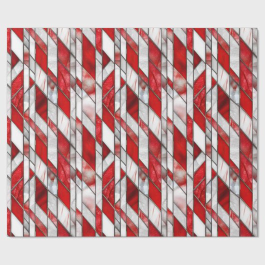 Rood en Wit Patriottisch Glas in lood 4 juli Cadeaupapier (Vlak)