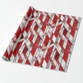 Rood en Wit Patriottisch Glas in lood 4 juli Cadeaupapier (Uitgerold)