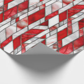 Rood en Wit Patriottisch Glas in lood 4 juli Cadeaupapier (Hoek)