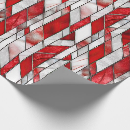 Rood en Wit Patriottisch Glas in lood 4 juli Cadeaupapier (Hoek)