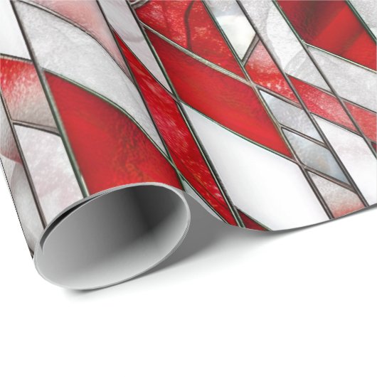 Rood en Wit Patriottisch Glas in lood 4 juli Cadeaupapier (Rol Hoek)