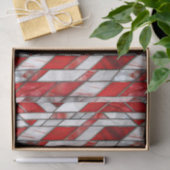 Rood en wit patriottisch glas-in-lood 4 juli tissuepapier (Geschenk)