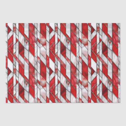 Rood en wit patriottisch glas-in-lood 4 juli tissuepapier (Voorkant)