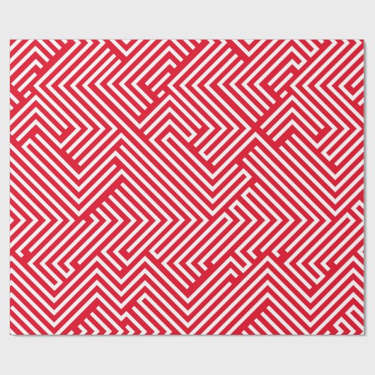 Rood en wit patroon cadeaupapier (Vlak)