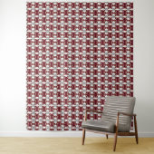 Rood en wit patroon wandkleed (In situ)