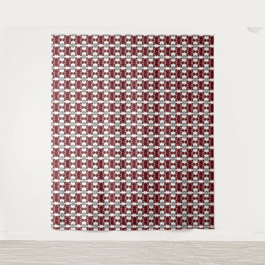 Rood en wit patroon wandkleed (Voorkant)