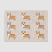 Rood en wit Pembroke Welsh Corgi Dog Art Pattern Tissuepapier (Voorkant)