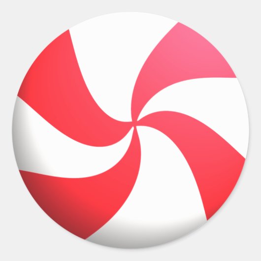 Rood en wit pepermunt Snoep Ronde Sticker (Voorkant)