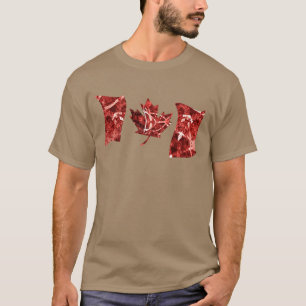 Rood en wit Petroglyph Abstract Canada Vlag T-shirt