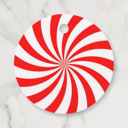 Rood en wit Pinrad/Swirl Bedankjes Labels (Achterkant)