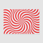 Rood en wit Pinrad/Swirl Tissuepapier (Voorkant)