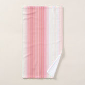 Rood en wit Pinstripe Bad Handdoek (Handdoek)
