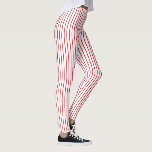 Rood en wit Pinstripe Leggings (Rechts)