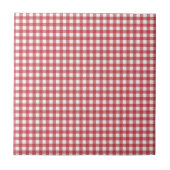 Rood en wit Plaid Gecontroleerd -  Tegeltje (Voorkant)